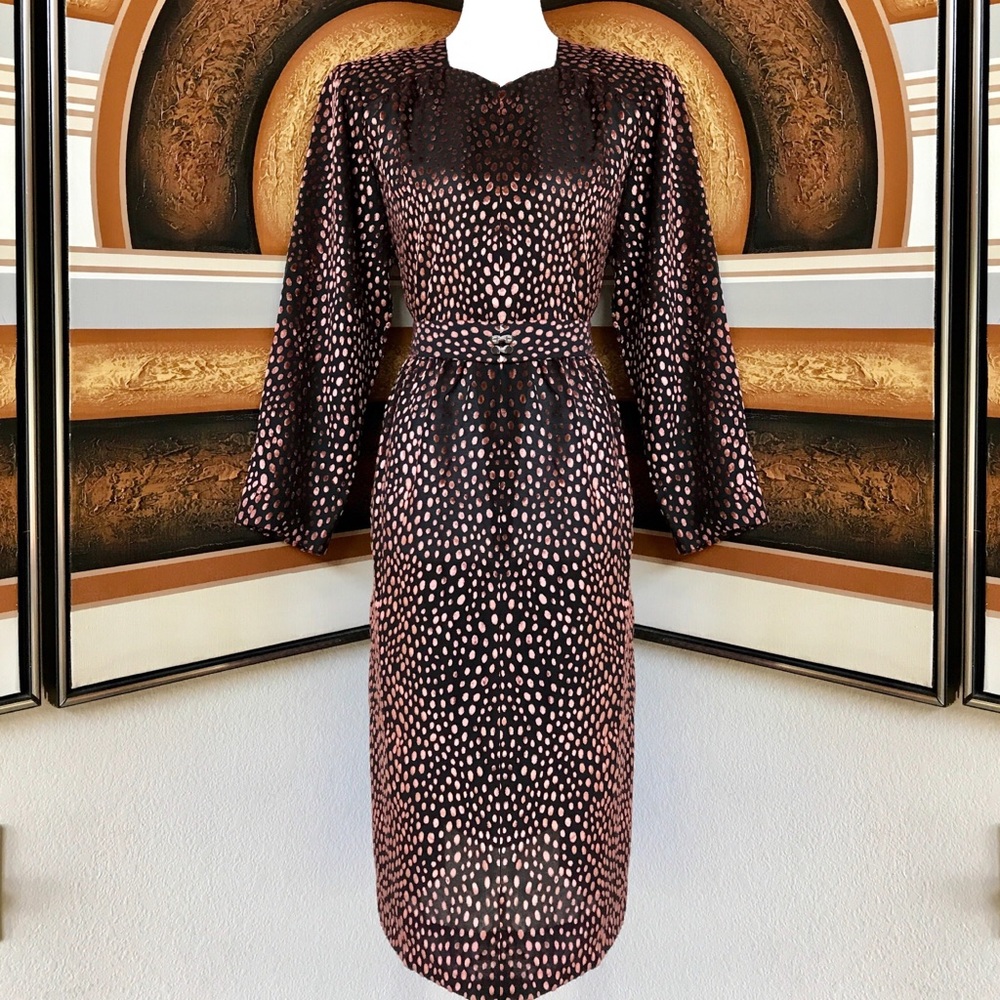Vintage ‘80s Copper Velvet Burnout Dress